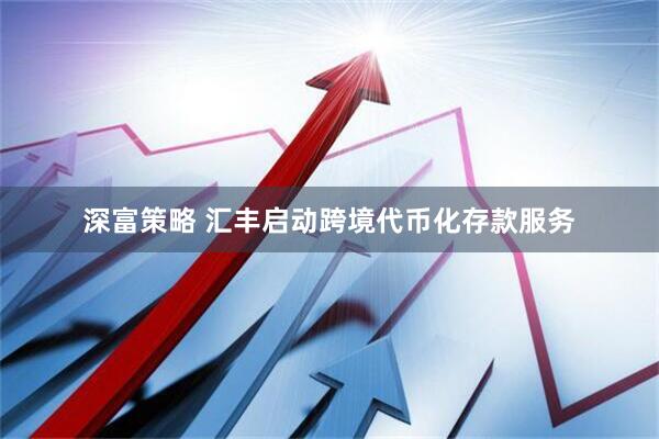 深富策略 汇丰启动跨境代币化存款服务