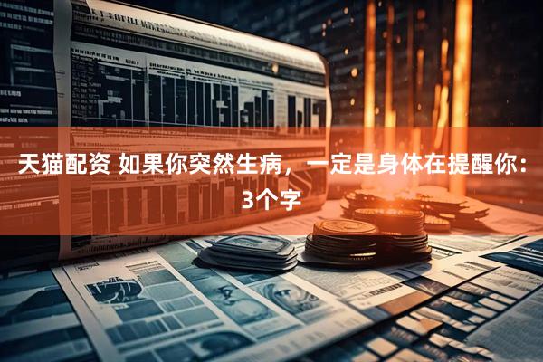 天猫配资 如果你突然生病,一定是身体在提醒你:3个字